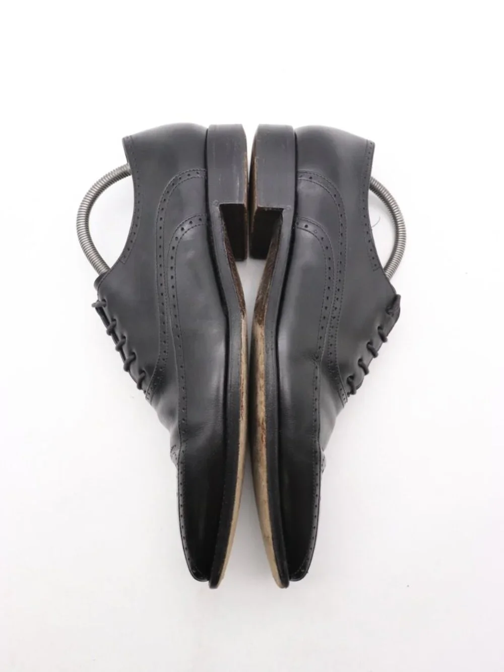 Salvatore Ferragamo Men's Size 9 B Black Leather Wingtip Oxfords Dress Shoes